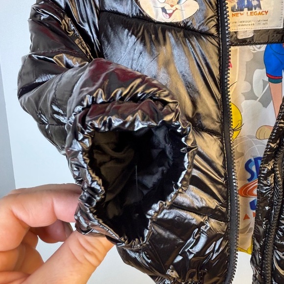 Members Only Space Jam‎ A New Legacy Lola Bunny Puffer Jacket Black Kids 4 - Picture 13 of 15